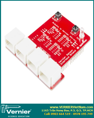 BT-ARD, Vernier Arduino Interface Shield cung cấp một cách thuận tiện để tạo kết nối từ bộ vi điều khiển Arduino đến cảm biến Vernier [BT-ARD]